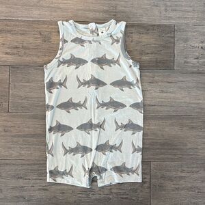 Shark Print modal Sleeveless Romper